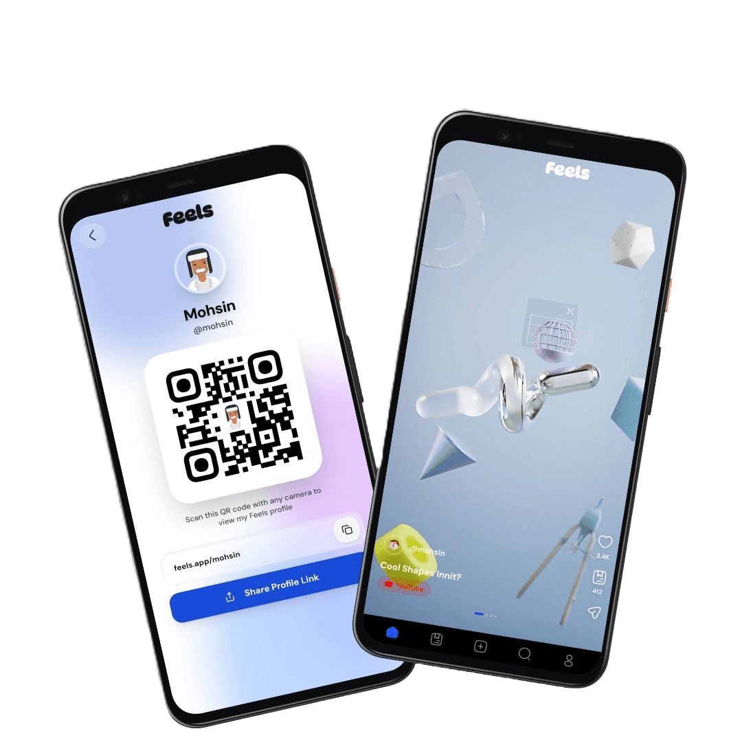 Feels app showing a custom seamless vertical scroll